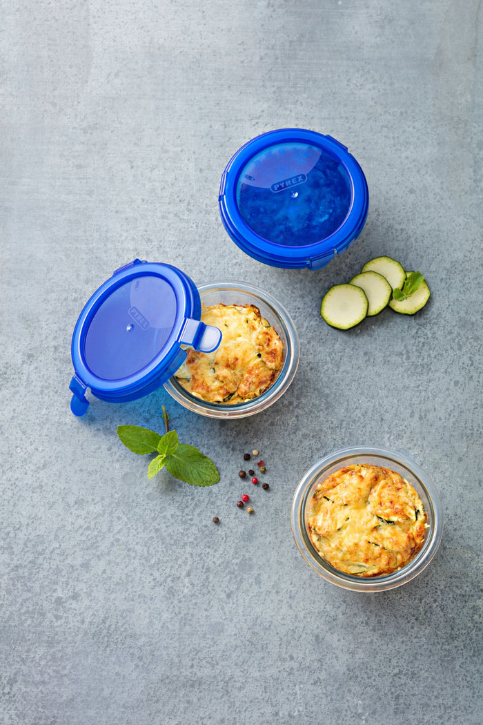 Pyrex - Cook & Go Schaal Rond met Deksel 200 ml Set van 5 Stuks