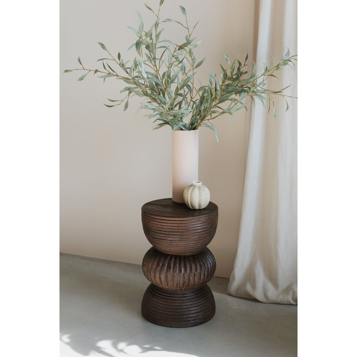 Housecraft Living Santo Bijzettafel Rond 30 cm Mangohout Bruin donker