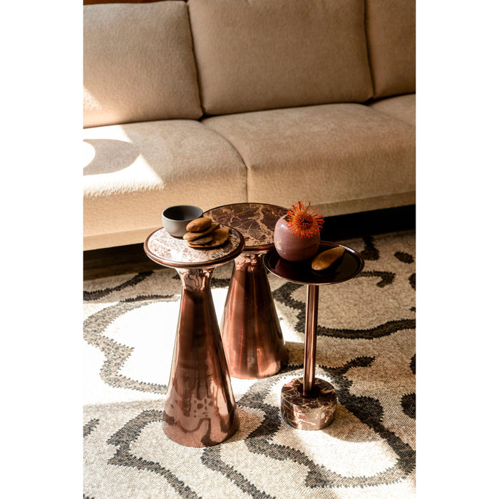 Dutchbone Mount Bijzettafel Rond 25x25 cm Marmer Bruin