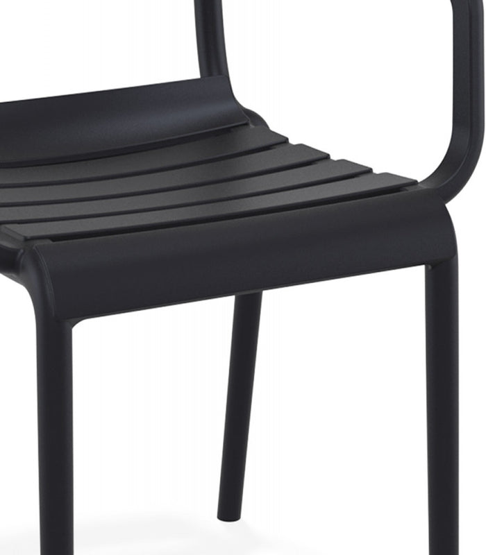 ALTEREGO FLORA Tuinstoel met armleuningen - Zwart