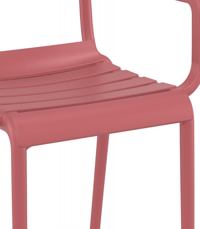 ALTEREGO FLORA Tuinstoel met armleuningen - Rood