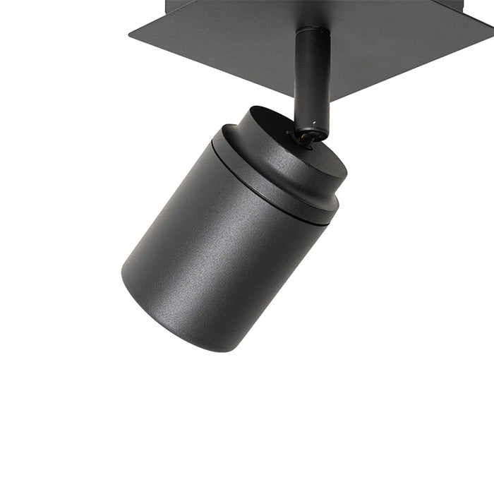 QAZQA Moderne badkamer spot zwart vierkant IP44 - Ducha