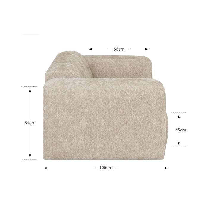 by fonQ Plume 2-zitsbank - Chenille - Beige