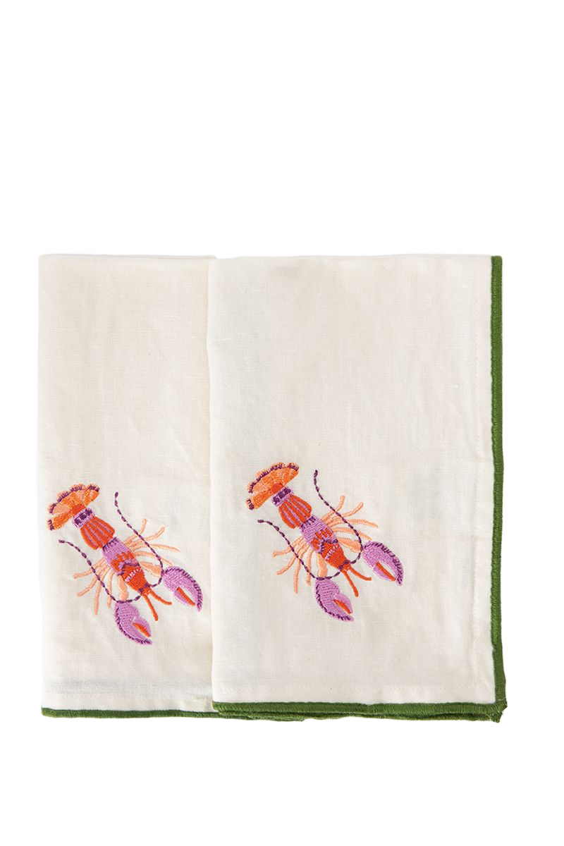 Sissy-Boy Set van 2 multicolour servetten met kreeft-2st.