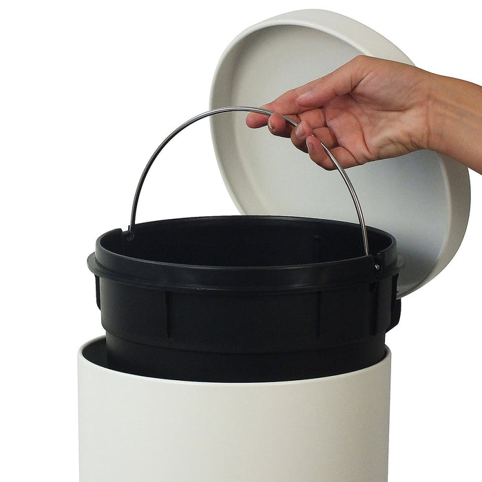 Afvalemmer Cornell RVS wit, 12 L - Kela