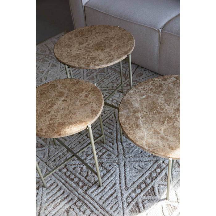 Housecraft Living Tooz bijzettafel Rond 60 cm Marmer Beige