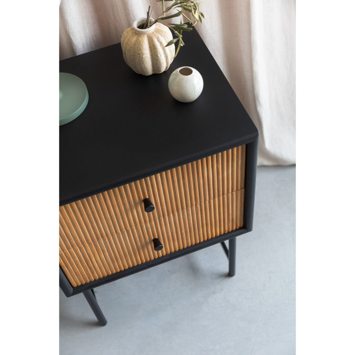 Housecraft Living Coztilla Bijzettafel| Nachtkastje Zwart| Bruin