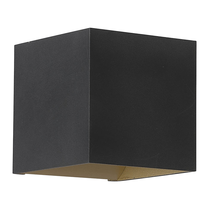 Searchlight Wall Wandlamp Vierkant - H 9,7 cm - Zwart / Goud