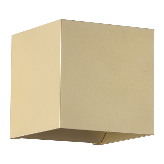 Searchlight Wall Wandlamp Vierkant - H 9,7 cm - Goud