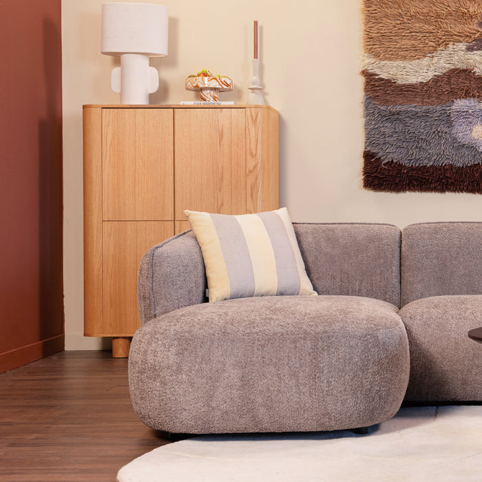 by fonQ Soft Ottomane Bank Rechts - Bouclé - Taupe