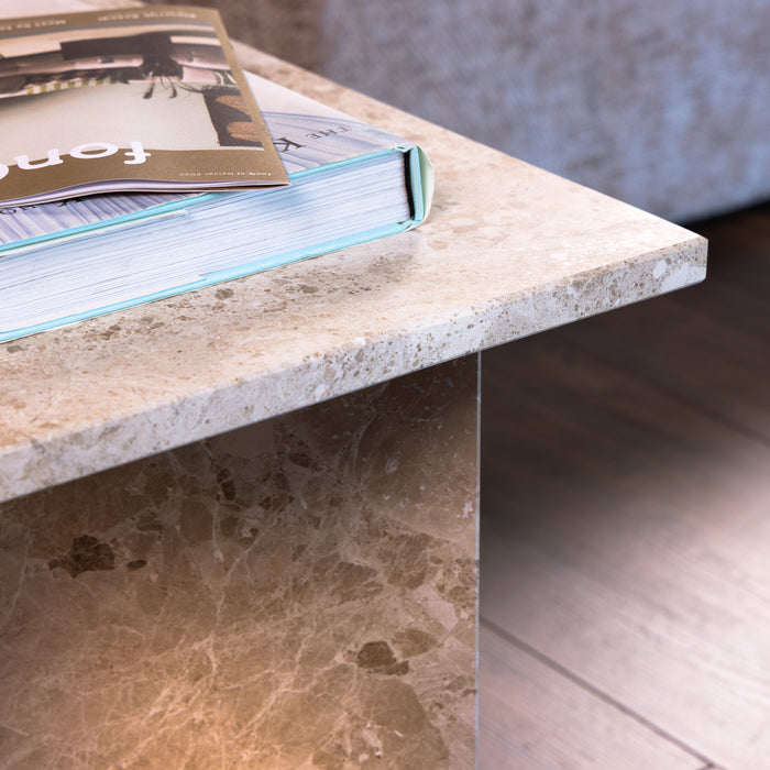 by fonQ Stone Salontafel - Rechthoekig - Bruin