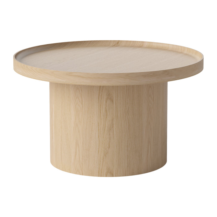 Bolia Plateau Bijzettafel - H 42 x Ø 74 cm - Witgepigmenteerd Gelakt Eiken