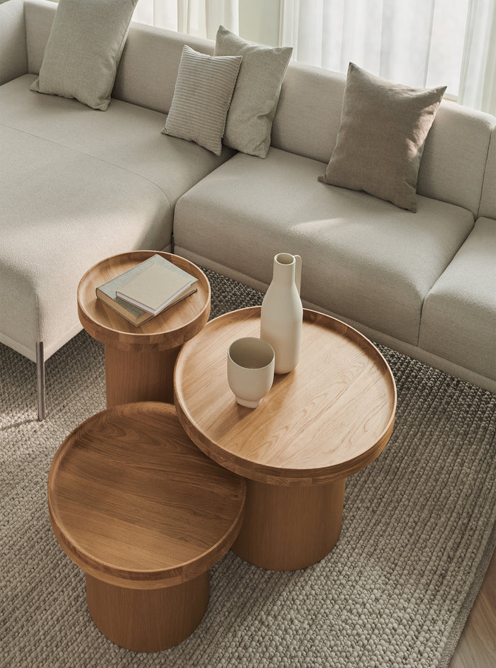 Bolia Plateau Bijzettafel - H 52 x Ø 48 cm - Gelakt Eiken