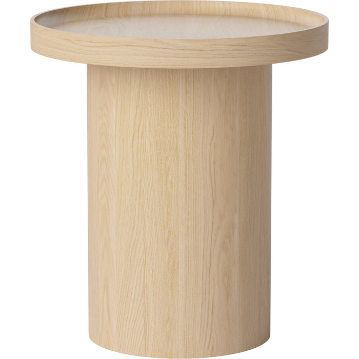 Bolia Plateau Bijzettafel - H 52 x Ø 48 cm - Witgepigmenteerd Gelakt Eiken