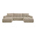 by fonQ Charme U-bank met Slaapfunctie  - Weefstof - Beige