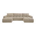 by fonQ Charme U-bank met Slaapfunctie  - Weefstof - Beige