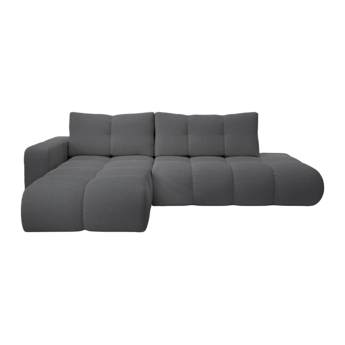 by fonQ Charme Hoekbank Links met Slaapfunctie - Weefstof - Antraciet