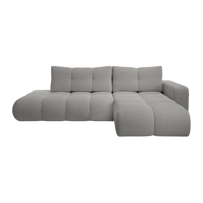 by fonQ Charme Hoekbank Rechts met Slaapfunctie - Weefstof - Grijs