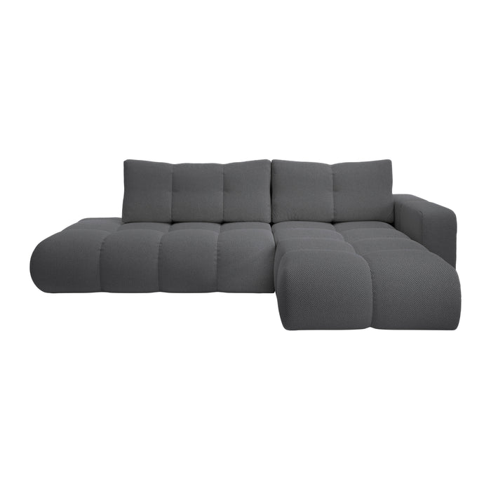 by fonQ Charme Hoekbank Rechts met Slaapfunctie - Weefstof - Antraciet