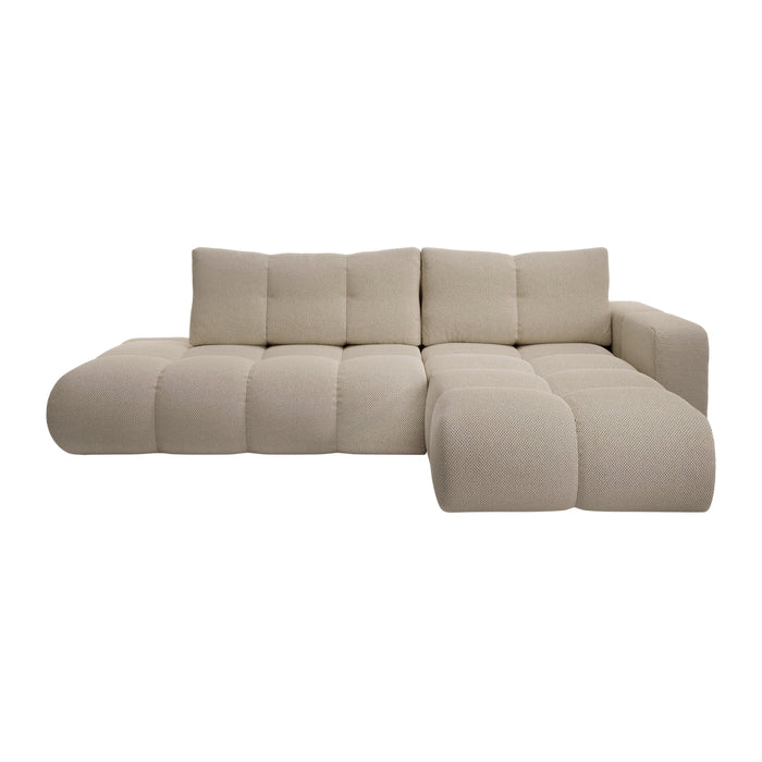 by fonQ Charme Hoekbank Rechts met Slaapfunctie - Weefstof - Beige