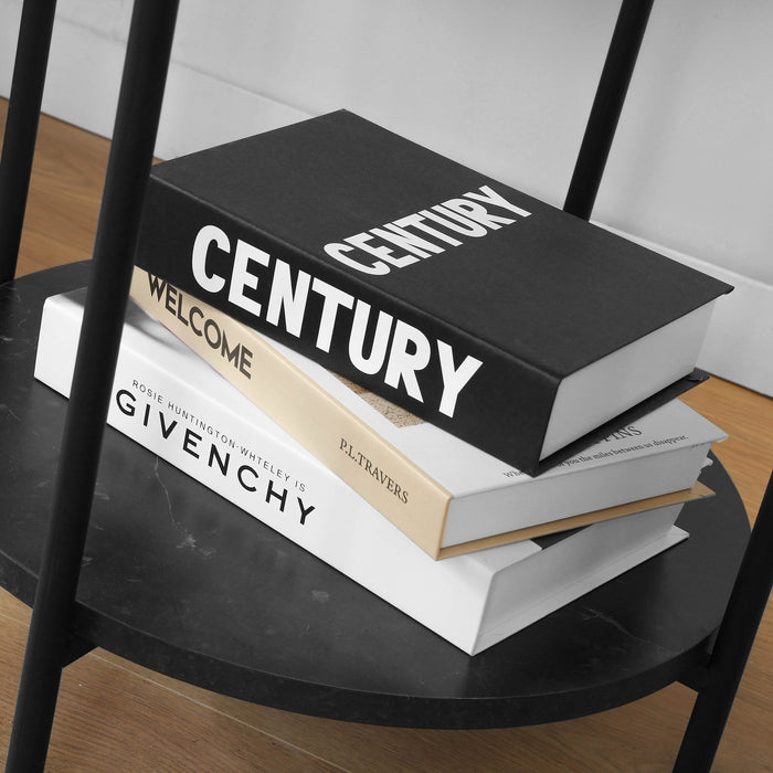 Calicosy - Bijzettafel met Zwart Marmer Effect - Ø40 cm