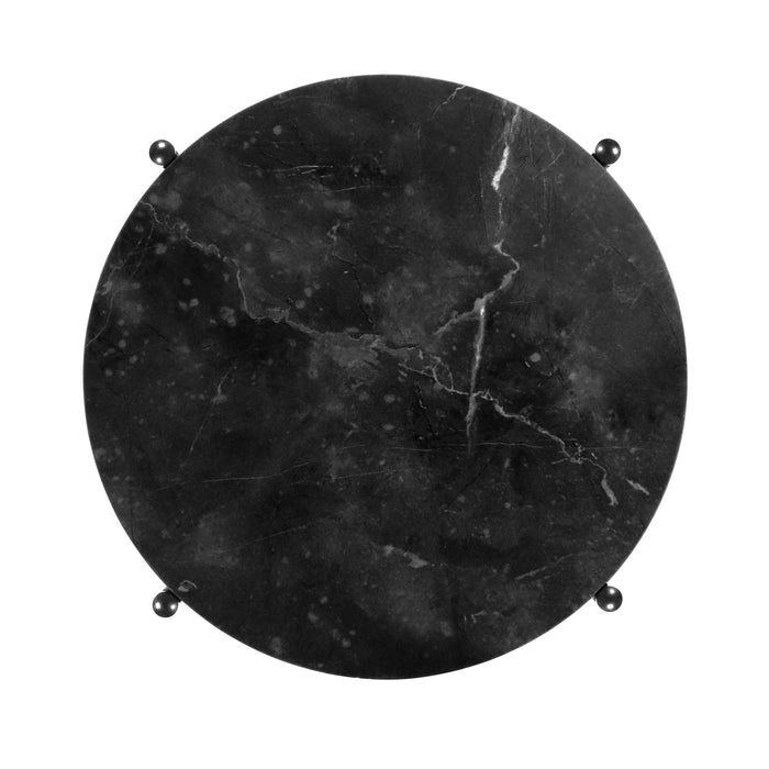 Calicosy - Bijzettafel met Zwart Marmer Effect - Ø40 cm