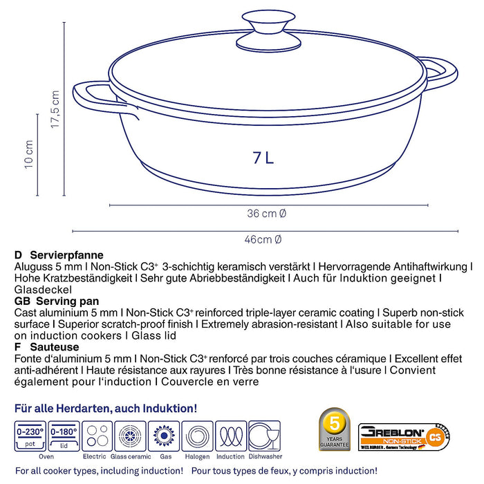 Braadpan 36 cm - Kela | Kerros