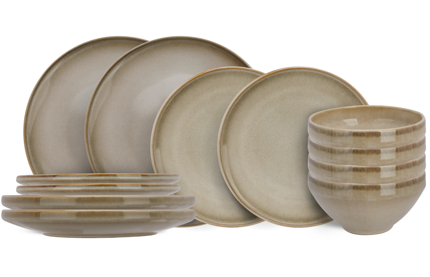 Cosy & Trendy Serviesset Conico - 12-delig | 4 personen - 4 dinerborden, 4 dessertborden en 4 kommen