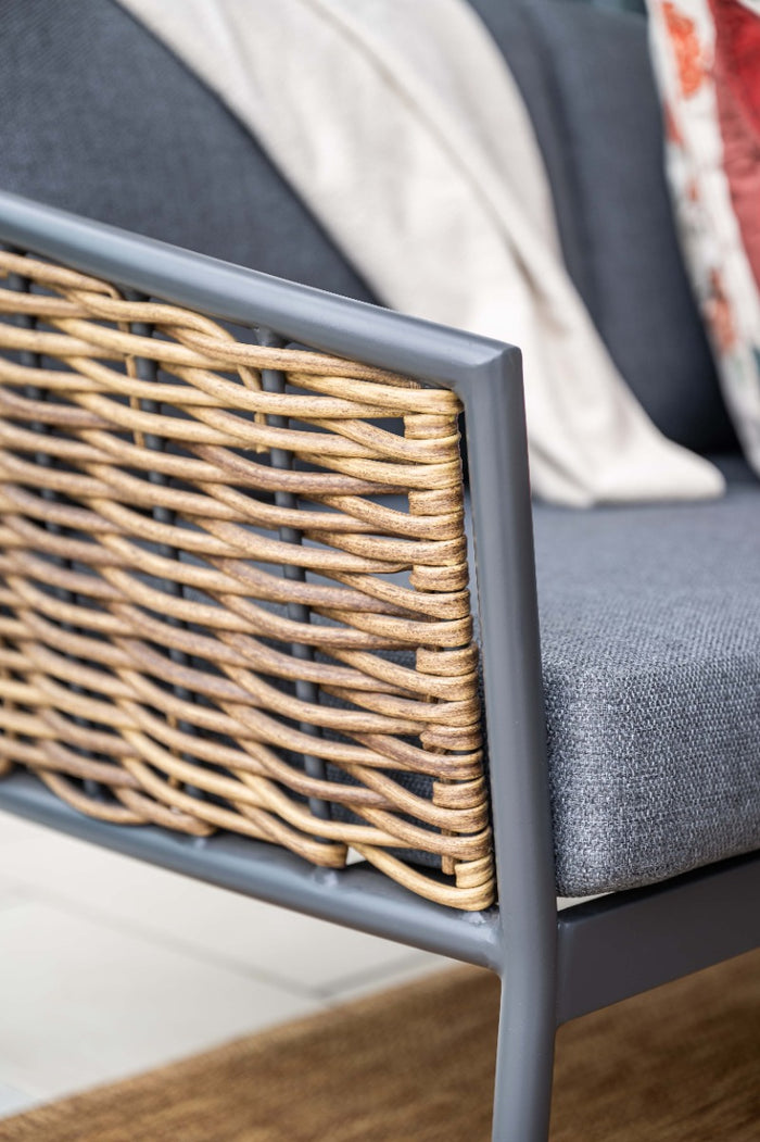 GI Bali loungeset (4-delig) - Naturel Rotan|Carbon Black