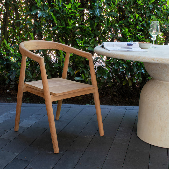 DÉJA Living - Tuinstoel - Naturel Teakhout - Zithoogte 43cm - Lennox - Set van 2