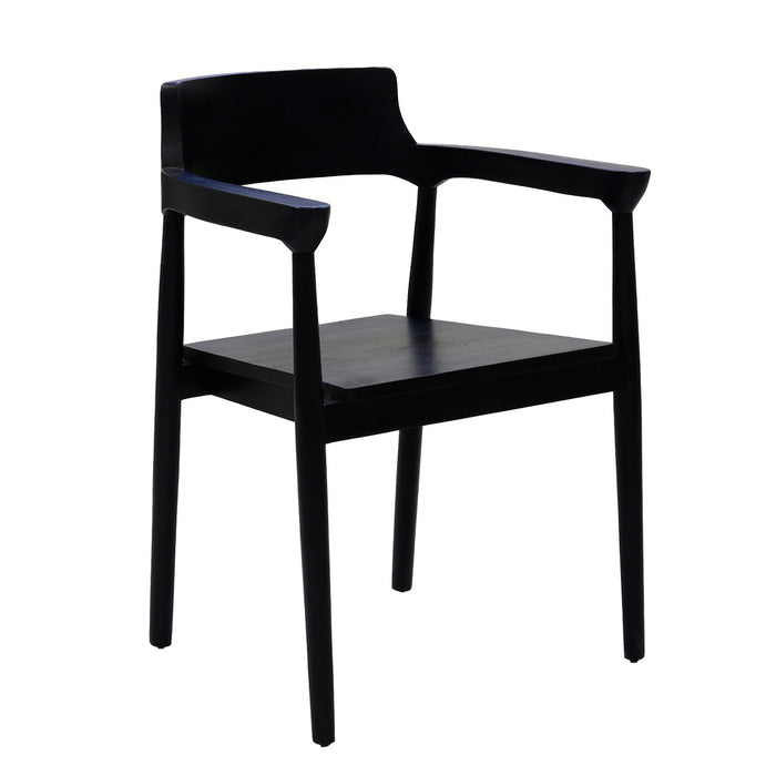 DÉJA Living - Tuinstoel - Zwart Teakhout - Zithoogte 47cm - Hazel - Set van 2