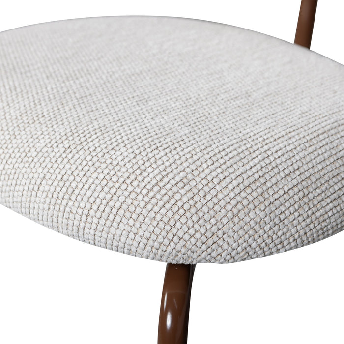 WOOOD Travis Eetkamerstoelen - Polyester - Off White - Set van 2