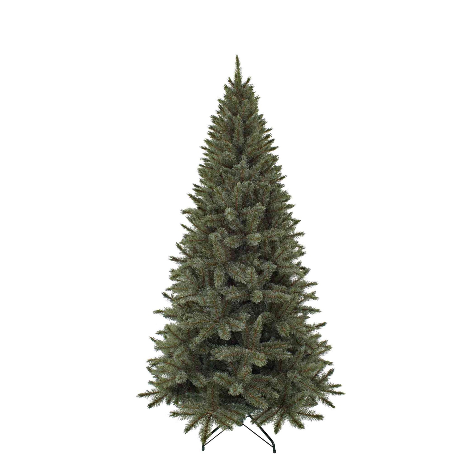 Triumph Tree Kunstkerstboom Forest frosted - 117x117x215 cm - PVC|Hardnaald - Nieuwgroei Blauw
