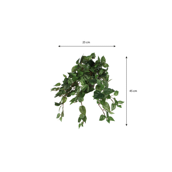 Mica Decorations Scindapsus Kunst Hangplant - H45 x Ø25 cm - Groen