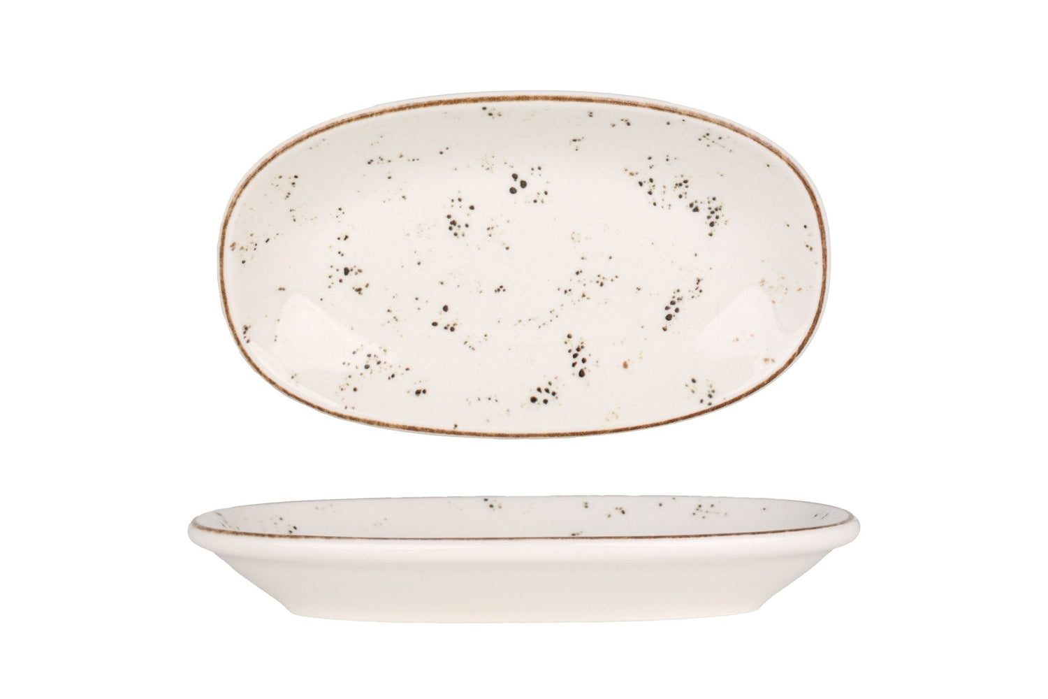 Bonna Serveerschaal - Grain - Porselein - 19x11 cm - set van 2