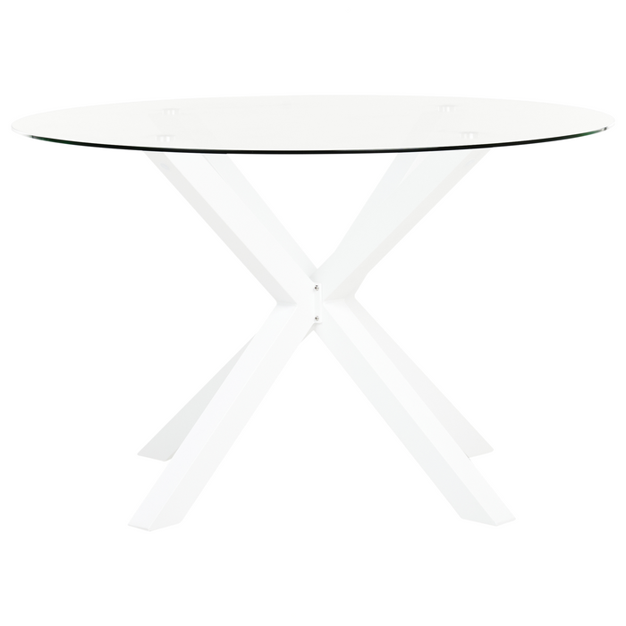 Beliani - MALETTO|BUSSETO - Tuinset voor 4 - Wit - Aluminium|Glas