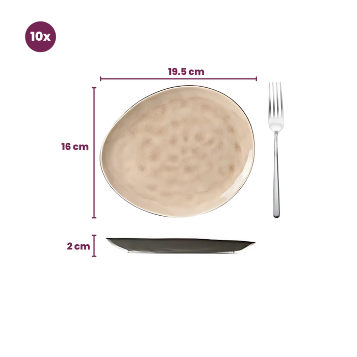 Cosy & Trendy Ontbijtborden | Dessertborden Streetfood 19.5 x 16 cm - 10 Stuks