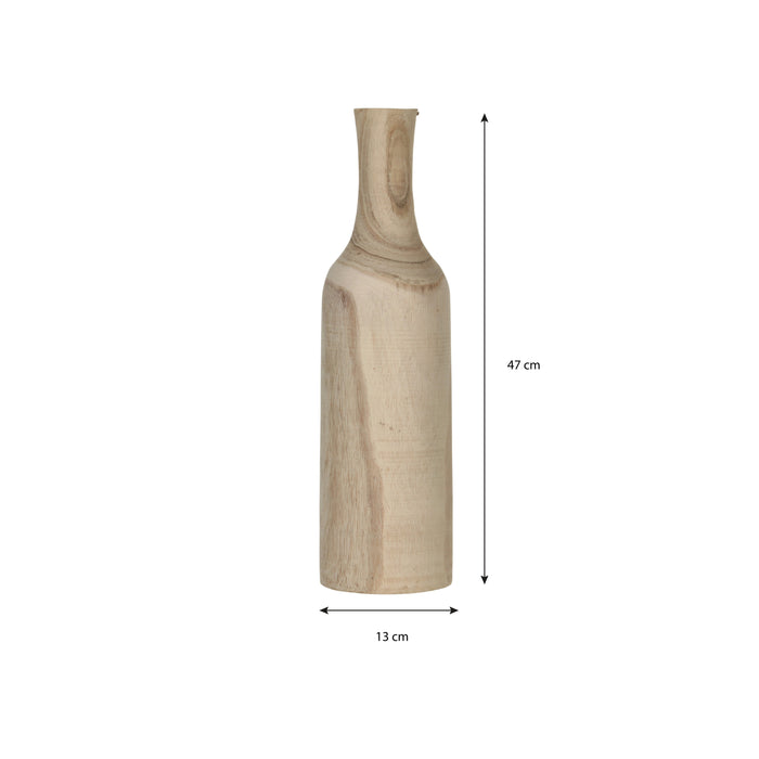 Mica Decorations Pia Vaas - H47 x Ø13 cm - Paulownia Hout - Lichtbruin