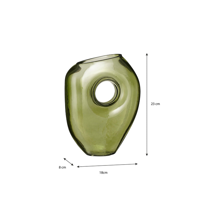 Mica Decorations Jay Vaas - L18 x B7,5 x H22,5 cm - Glas - Lichtgroen