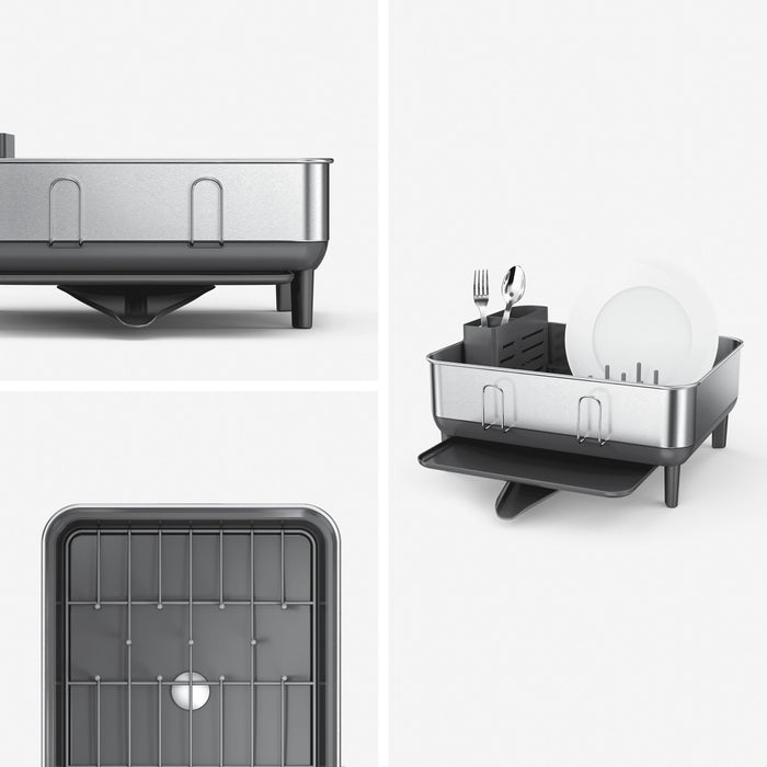 Simplehuman - Afdruiprek met Stalen Frame, Klein, Grijs- Simplehuman