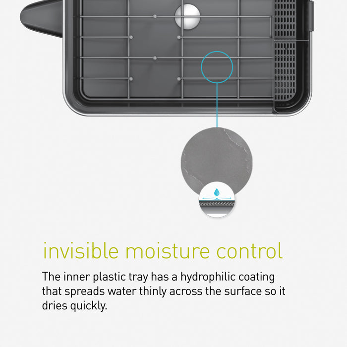 Simplehuman - Afdruiprek met Stalen Frame, Klein, Grijs- Simplehuman