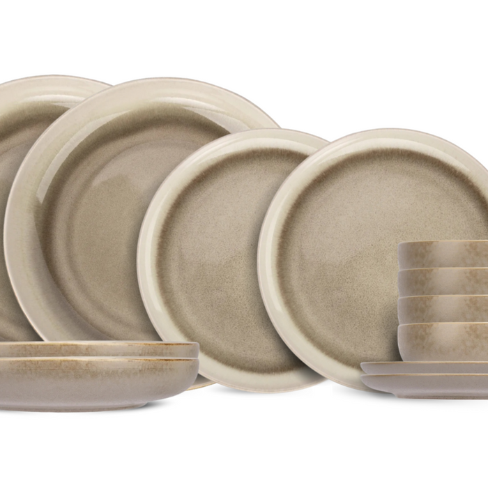 Cosy & Trendy Serviesset Forest - 12-delig | 4 personen - 4 dinerborden, 4 soepkommen en 4 dessertborden