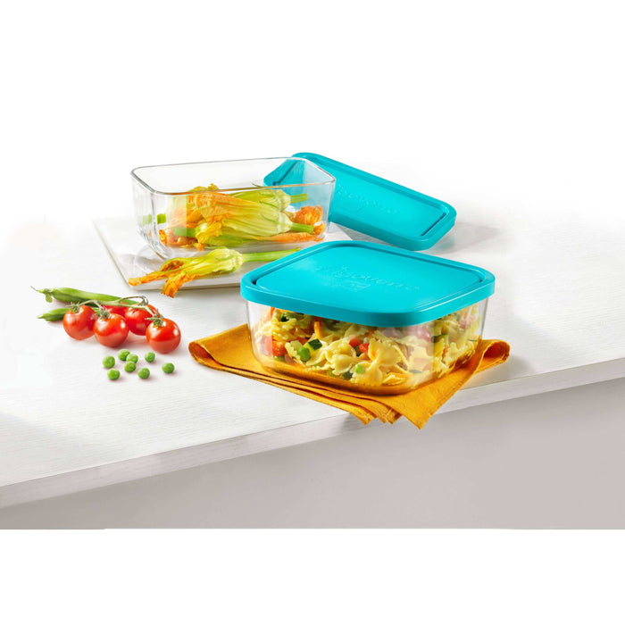 Bormioli Rocco Vershoudbakje Frigoverre - Glas - Blauw 15 x 15 x 7 cm | 1 liter