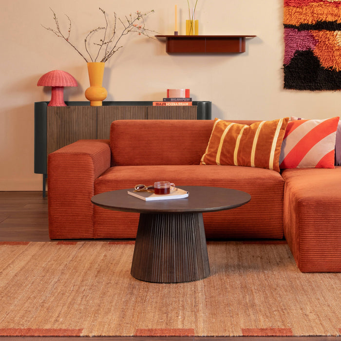 NADUVI Collection Nina Hoekbank Rechts - Ribstof - Terra Cotta