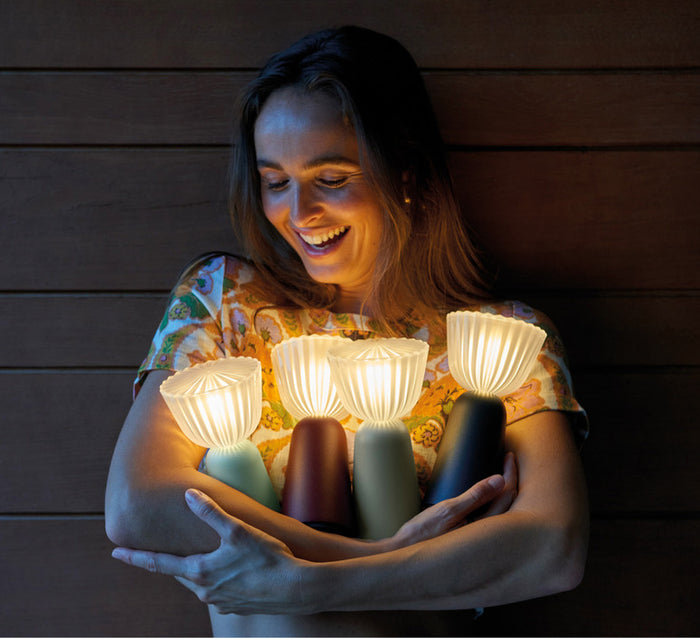 Fermob Swiing - draadloze tafellamp - outdoor - H 20 cm - Gris argile