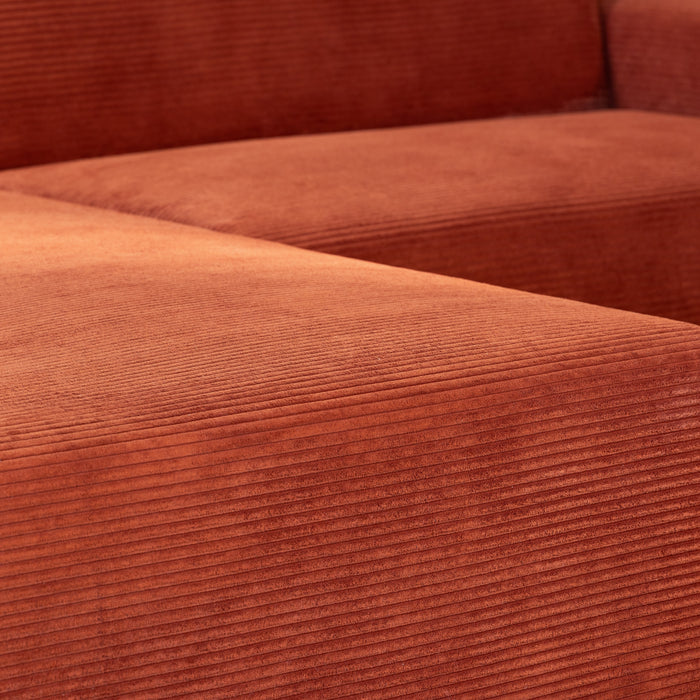 NADUVI Collection Nina Big Hoekbank Links - Ribstof - Terra Cotta