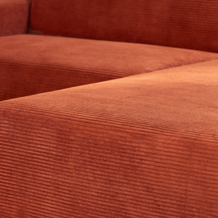 NADUVI Collection Nina Big Hoekbank Rechts - Ribstof - Terra Cotta