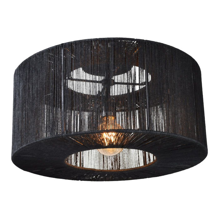 Urban Interiors - Plafondlamp - Drum Jute Zwart - Ø45