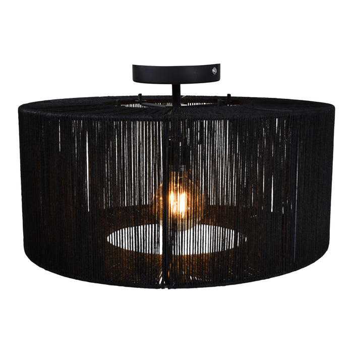 Urban Interiors - Plafondlamp - Drum Jute Zwart - Ø45