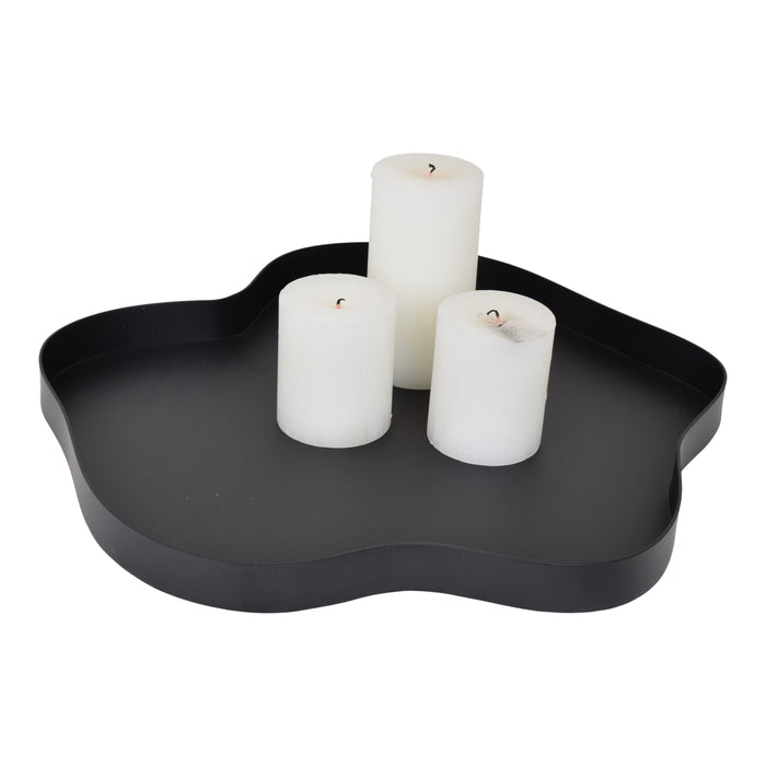 LOFT42 Serva Organisch Metalen Dienblad – Zwart – Ø40 cm